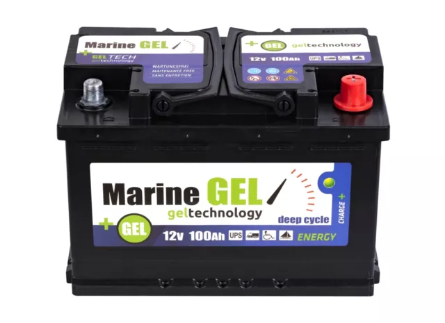 GEL-Batterie 100Ah deep cycle Bootbatterie Boot 12V Wartungsfrei  Batterie