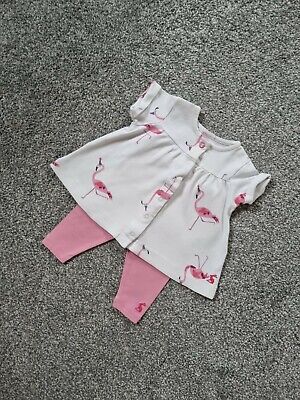 Baby Girls Joules Outfit 0-3 Months Pink Flamingos summer leggings k