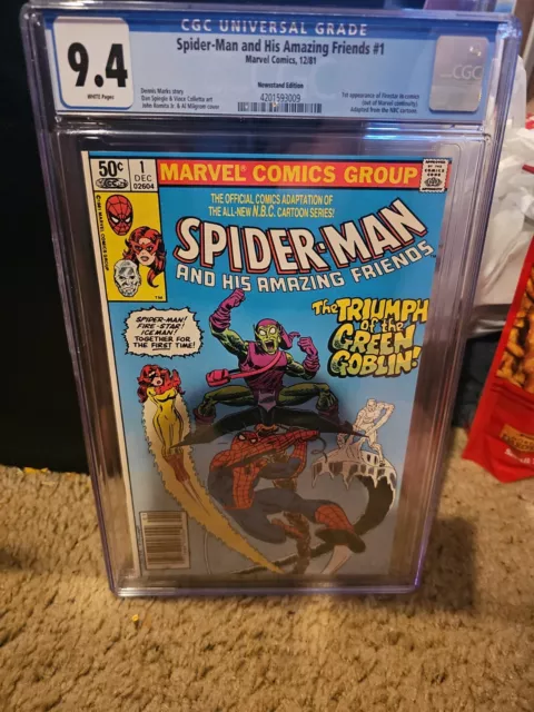 Spider-Man And His Amazing Friends #1 Newsstand 1St Appearance Firestar Cgc 9.4