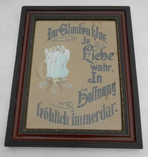 uralter HAUSSEGEN um 1900 Sinnspruch Gottes Segen Stickbild RARITÄT selten