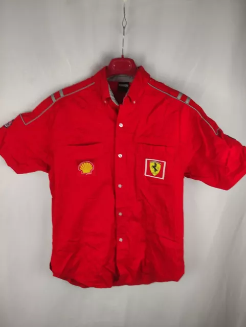 Ferrari Camicia Uomo Tg. L Man Casual F1 Cotton Cotone Vintage Shirt