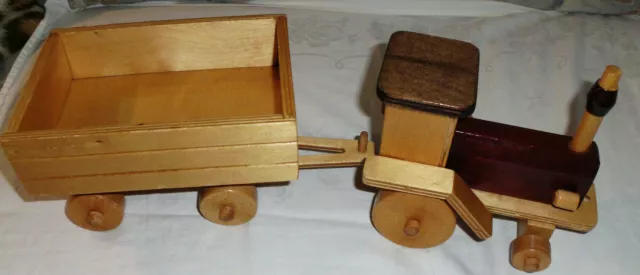 TRAKTOR mit HÄNGER- DDR- VERO- komplett aus Holz- Top wie NEU