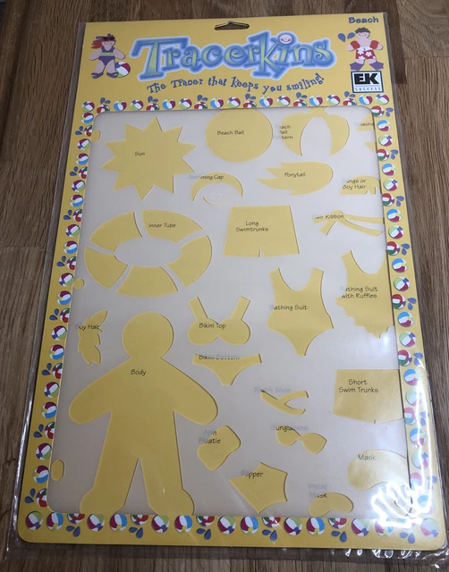 Muñecas de papel coleccionable EK Success Beach Tracerkins plantilla libro de recortes NUEVO