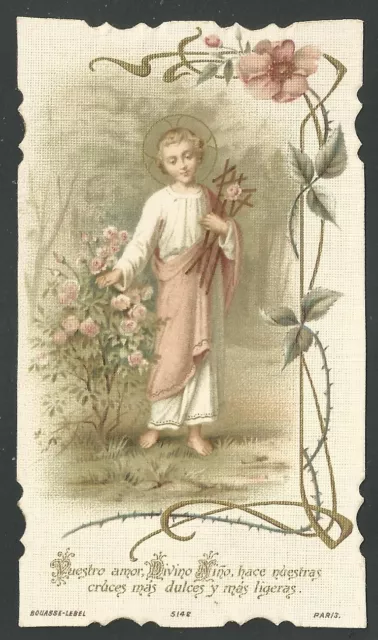 Estampa antigua del Niño Jesus andachtsbild santino holy card santini