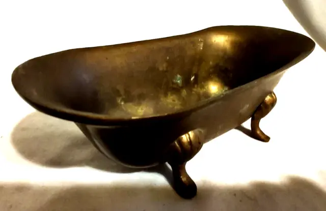 Solid Brass Soap Dish Footed Bathtub Doll House 1/12 Scale India Miniature