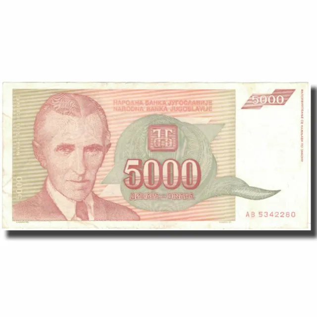 [#597947] Banknote, Yugoslavia, 5000 Dinara, 1993, KM:128, VF(30-35)