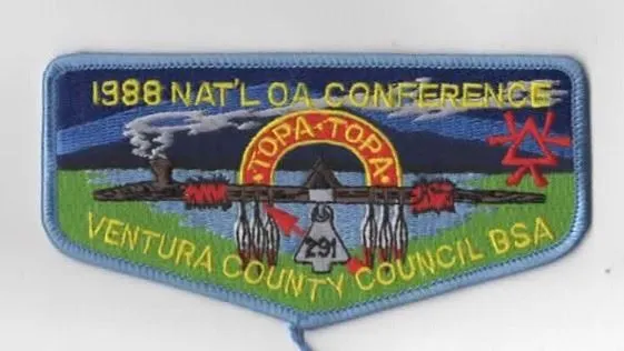 OA Topa Topa Lodge 291 1988 NOAC LBL Bdr. Ventura County Council 57, CA [KY-2667