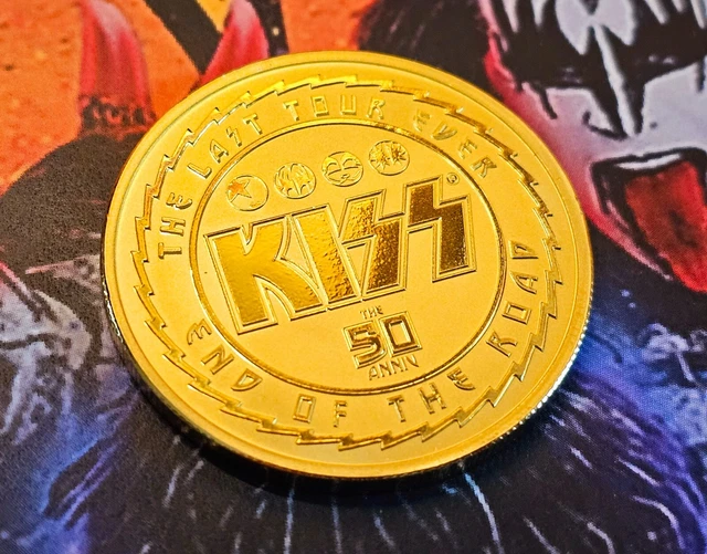 2023 $2 Niue KISS 50th Anniversary 1 oz .999 Fine Silver 🪙 24Kt Gold Gilt BU