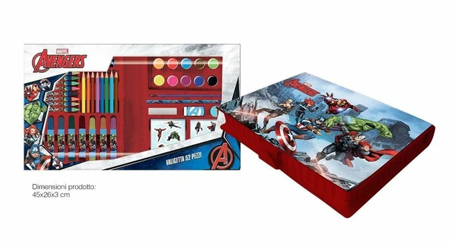 Set École - Thema: Marvel Avengers - Crayons, Taille-crayon, Gum, Porte