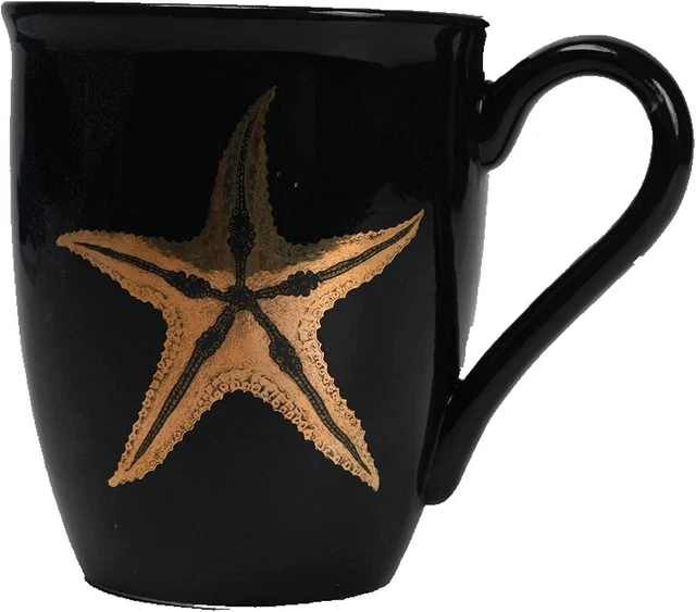 Comfy Hour Ocean Voyage Collection 15oz 4" Starfish Pattern Mug Water Cup