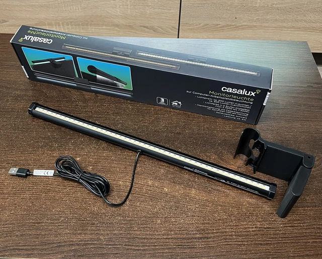 USB-LED-Leuchte für PC-Monitor, 3 Lichtfarben, dimmbar, 5 W, 43,8 cm