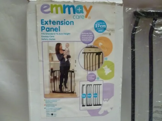 EMMAY CARE EXTENSION PANEL Black 27CM Safety Baby Proofing Stair Gate New 2