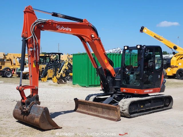 2021 Kubota KX080-4a2 Mini Excavator Cab Backhoe A/C Heat Aux Hyd Bucket bidadoo