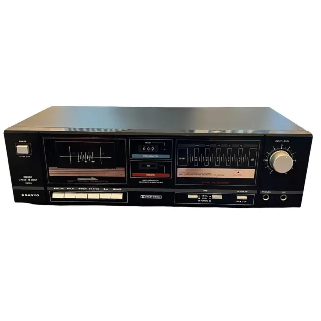 Vintage Sanyo Stereo Cassette Tape Deck Dolby System Black Model RD S29 Tested