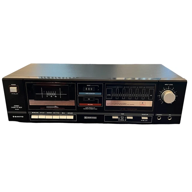 Vintage Sanyo Stereo Cassette Tape Deck Dolby System Black Model RD S29 Tested Vintage Sanyo Stereo Cassette Tape Deck Dolby System Black Model RD S29 Tested