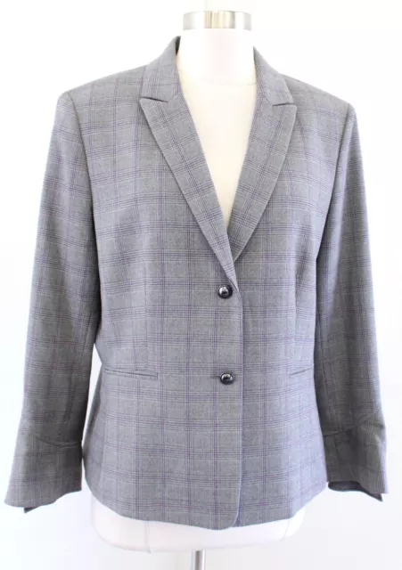 TAHARI ASL GRAY/SILVER Textured w/Fringe Trim Jacket & Skirt Suit