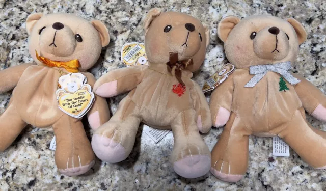 Cherished Teddies Plush Bear Lot Of 3 Halloween Thanksgiving Christmas