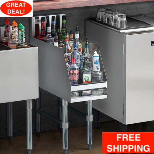 12" Five-Tiered Freestanding Stainless Steel Liquor Display Rack Bar Pub Bottle