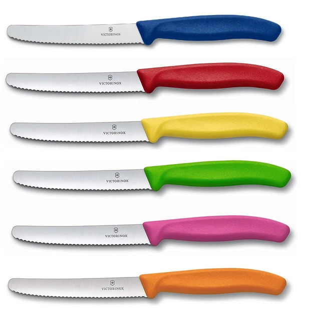Victorinox 6 Stück Tafelmesser Brotzeitmesser Swiss Classic Messer Bunter Mix
