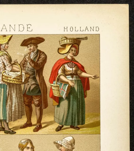 1890 - Costumes populaires de Hollande - Laitière - 19ème siècle - Lithographie 3