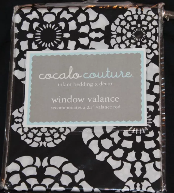 Cocalo Couture Elsa Window Valance 72x18 black white nursery decor new