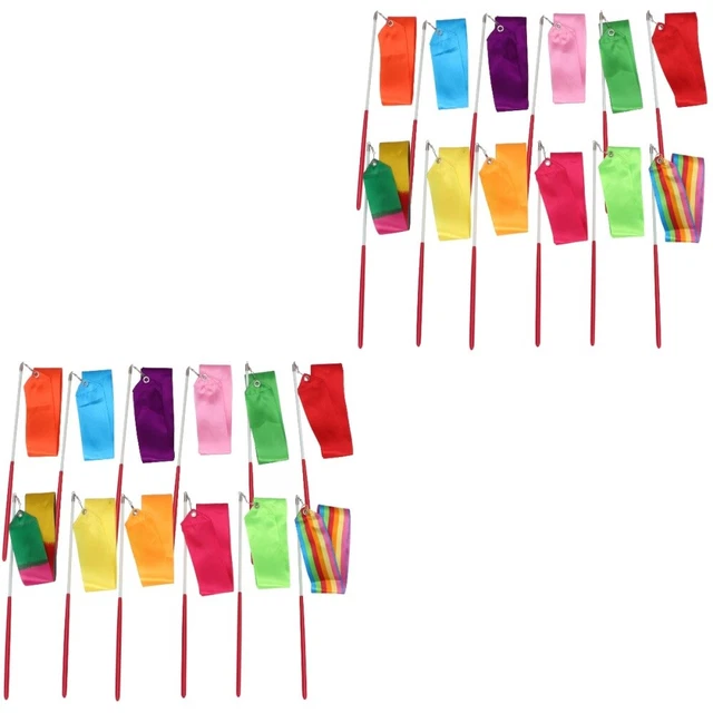 24 Pcs Kids Rainbow Twirler Stick Girl Road Gymnastics