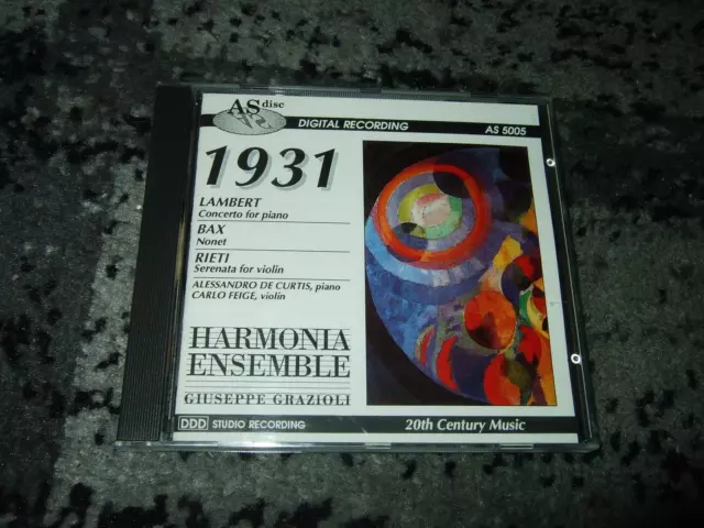 Harmonia Ensemble : Lambert/Bax/Rieti Cd 1989 As Disc Italy