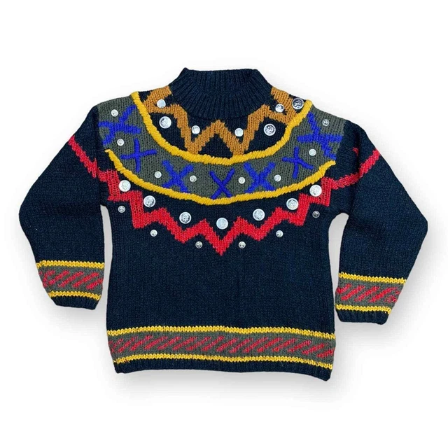 Vintage Kitty Hawk 1990’s oversized acrylic mom knitted sweater medium