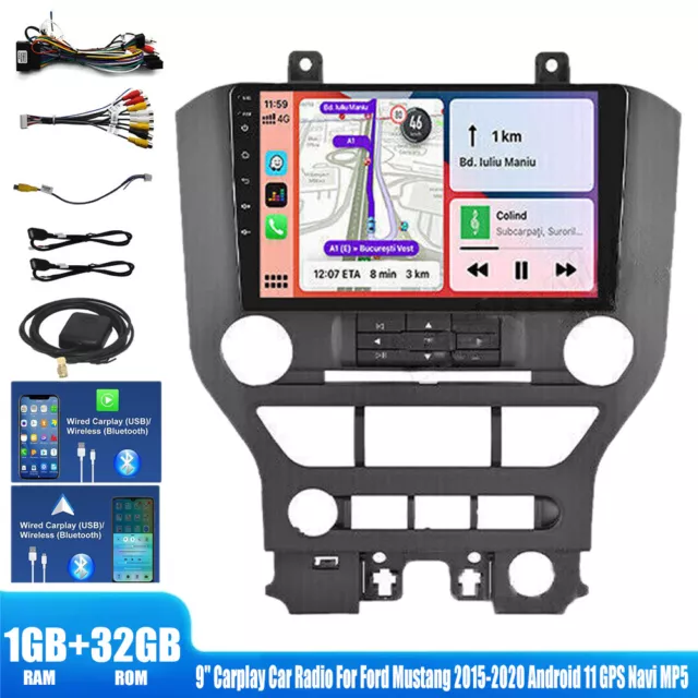 für Ford Mustang VI 2015-2020 Android GPS Autoradio Navi CarPlay RDS WIFI 1+32GB 2