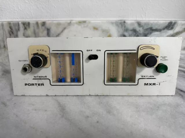 Porter MXR-1 (Model 2055) Dental Nitrous Oxide & Oxygen Flowmeter