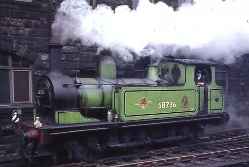 Original colour slide of 68736 ER J72 class steam loco