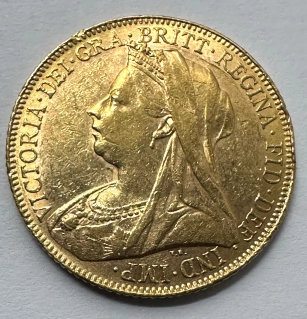 1901 United Kingdom Great Britain 1 Sovereign Old Head Victoria Gold Coin