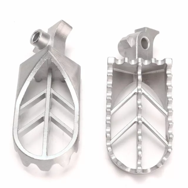 2x Stainless Steel Motorcycle Motocross Wide Fat Foot Pegs Footrest Footpegs