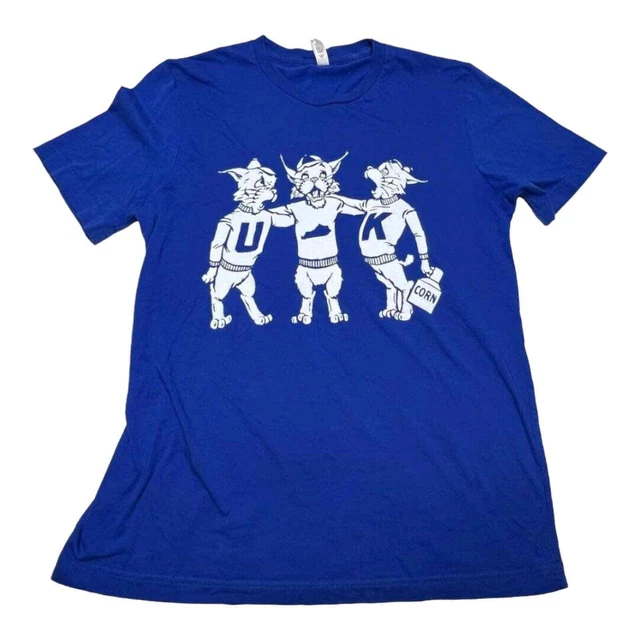 University of Kentucky Wildcats Men's Blue NCAA Football Basketball T Shirt M