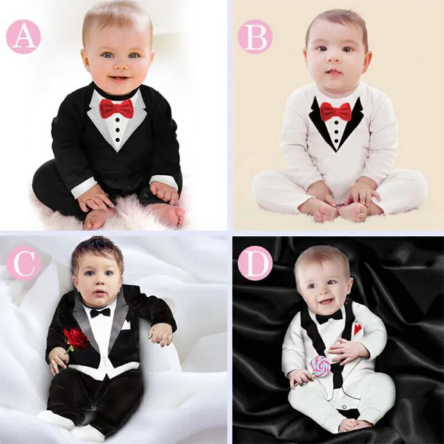 Baby Toddler Gentleman Romper 1st Birthday Bodysuit Formal Outfits Party Boy Set