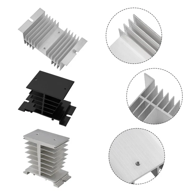Solid State Aluminum Fins Sliver/Black Cooling Base Electric Equipment