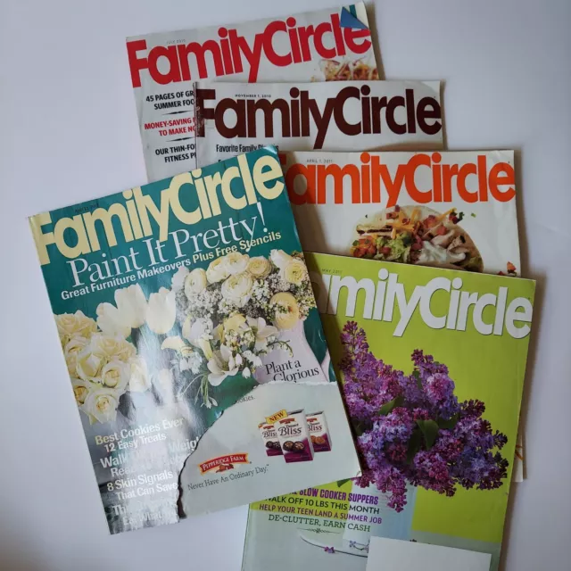 FAMILY CIRCLE MAGAZINES 1990 & 1992 LOT OF 8 - Tim Allen, Reba, Jaclyn  Smith