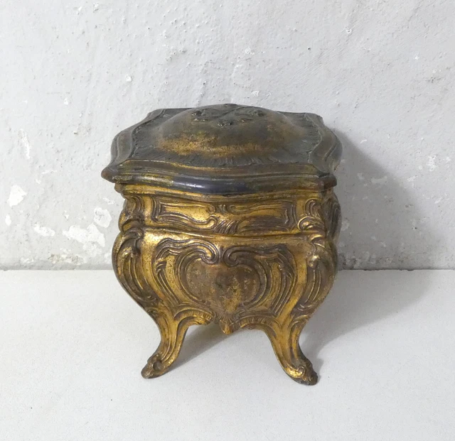 Ancienne Boîte à Bijoux En Régule Doré - Marque Dilecta, Occasion, Vintage