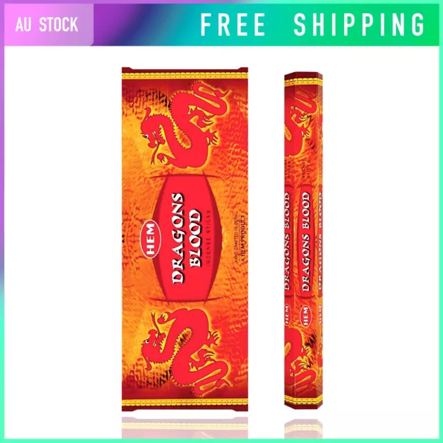 6x20pk HEM Dragon`s Blood Incense Sticks Hexagon Medita Home Bulk Box Authentic