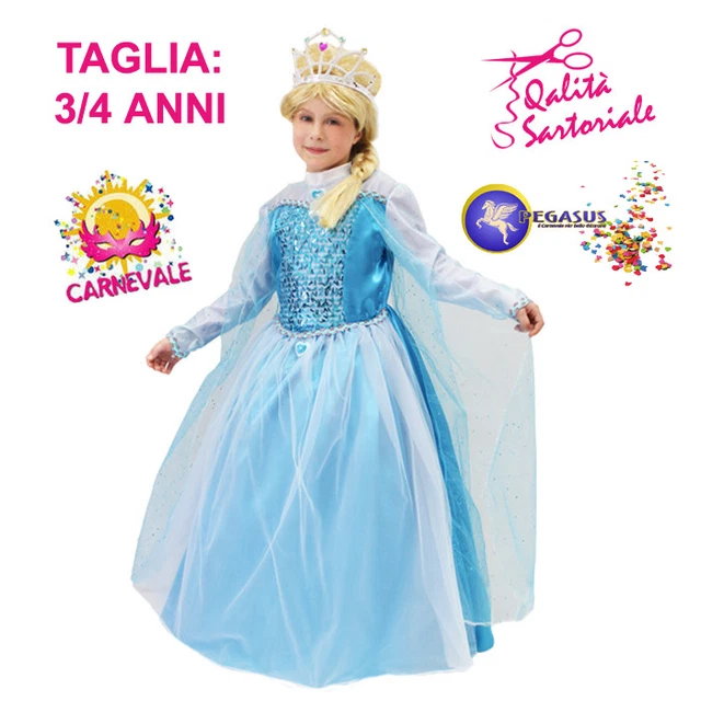 Bambina Costume Principessa Elsa Frozen Bambina Completo Con