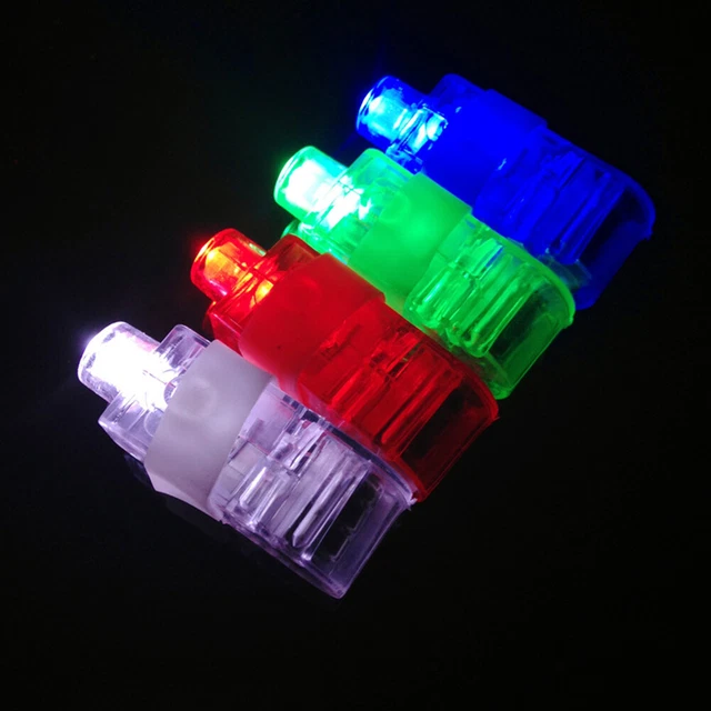 100X LED Finger Lights Glow Flashing Light Up Rings Finger Light Stick Glow Toys