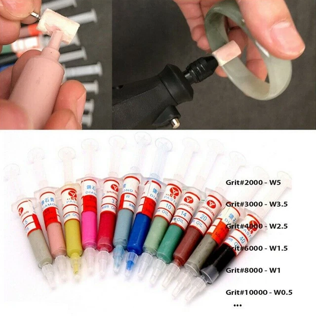 12Pcs-Polishing Pâte 320~10000 Cran W0.5-W40 Polishing-Compound Diamant Neuf