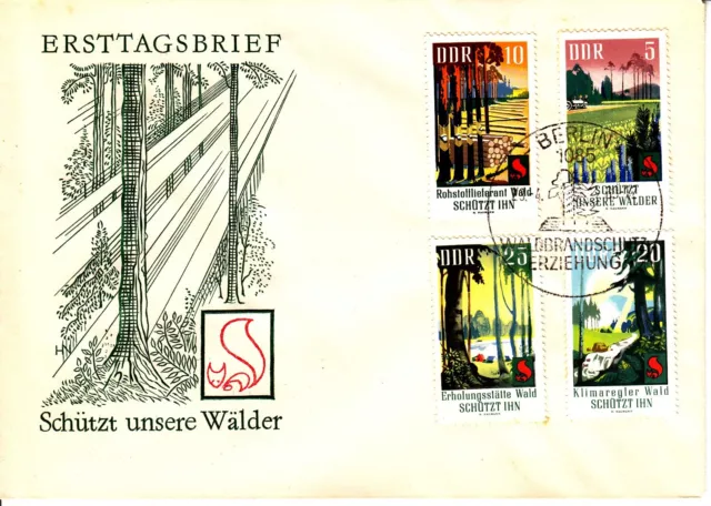 DDR FDC Mi.-Nr. 1462-1465 Waldschutz