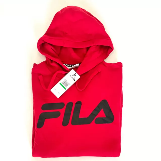 Fila Men's Fleece Red Pullover Drawstring Hoodie Size Large **New with Tags**