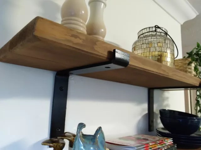 Estantes de madera - tablero de andamios industriales rústicos con soportes de pared - hechos a mano
