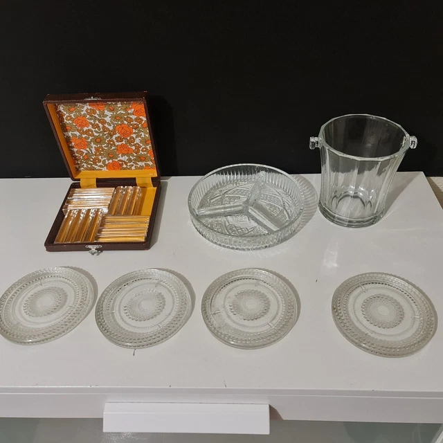 Ensemble Ancien Années 50 - 12 Porte-couteaux + 2 Dessous De Bouteilles - Céramique