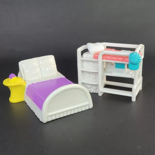 Fisher Price Sweet Streets Beach House Furniture Bunk Bed & Double Bed Dollhouse