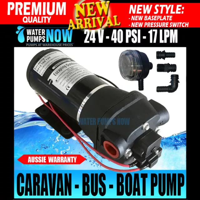 24v CARAVAN BUS RV FARM WATER PUMP 17 L/min 40PSI 24 volt Escaping Outdoors FL44