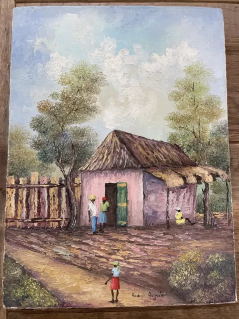 Haitian Artist Older Painting By Rodini Auguste ! Wow!