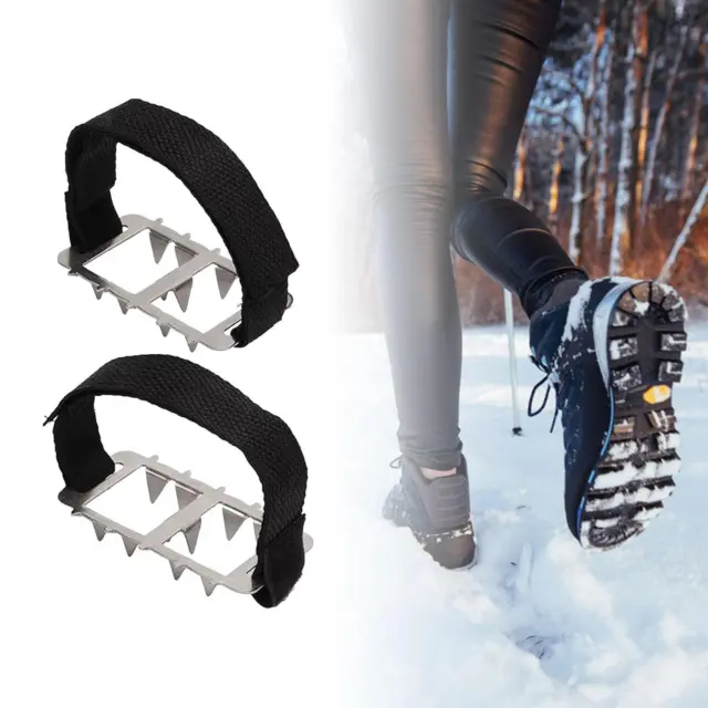 Chaussures antidérapantes en acier à 32 dents, pour la marche, la neige,  Crampons, bottes d'escalade - AliExpress